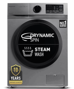 Panasonic 7 kg Fully Automatic Front Load Washing Machine with In-built Heater Silver  (NA-147MH2L01)